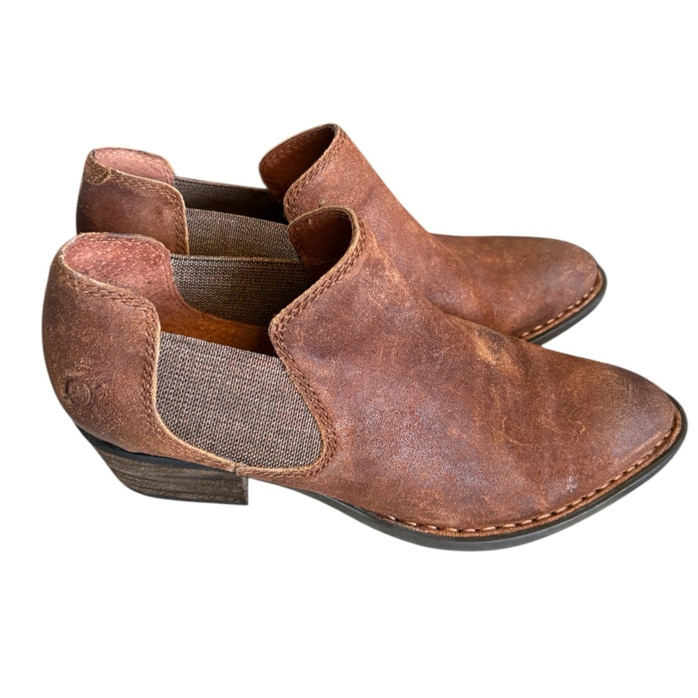 BORN  Rustic Brown Leather Loafers DALLIA SLIP ON ANKLE BOOT
SIZE 8B - Picture 6 of 11